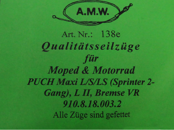 Bowdenzug Puch Maxi L/S/LS und L2 Bremszug vorne A.M.W.  product